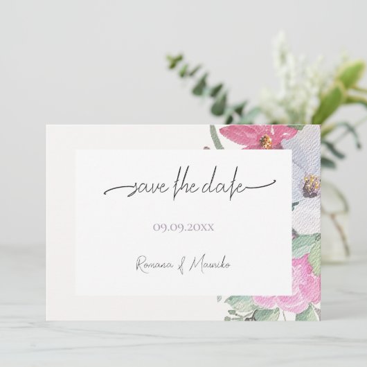 春ガーデンフラワーズウォーターカラーアート セーブザデート (スタンド正面)