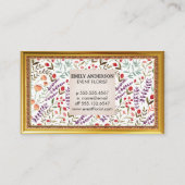 春ガーデンフラワーパターン |アンティーク枠 名刺 (裏面)