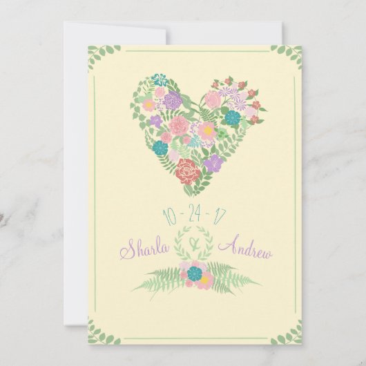 春ガーデンフラワー結婚式招待状 招待状 (裏面)