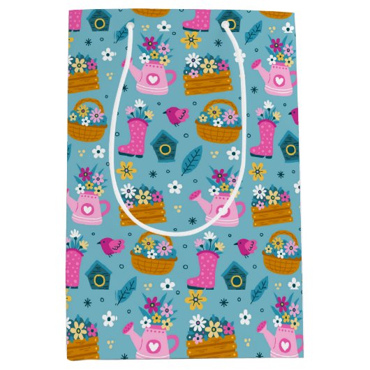 春ガーデンフラワー ミディアムペーパーバッグ (正面)