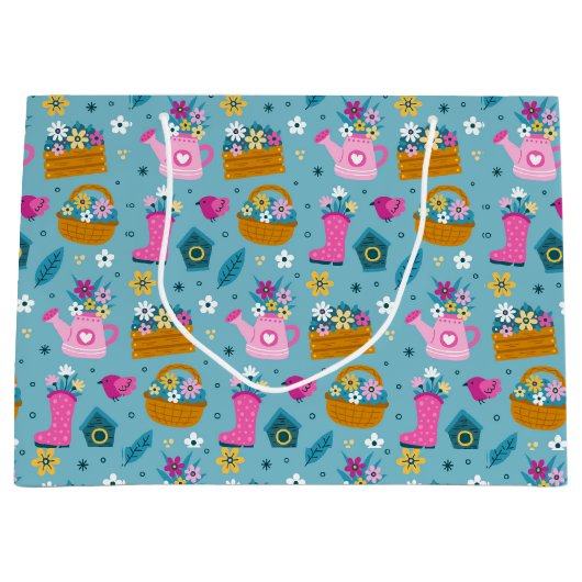 春ガーデンフラワー ラージペーパーバッグ (正面)