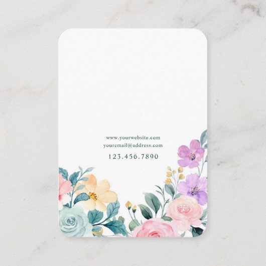 春ガーデンフローラジュエリー表示カード 名刺 (裏面)