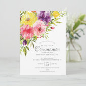春ガーデンフローラファーストコミュニオン招待状 招待状 (スタンド正面)