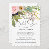 春ガーデンフローラブーケブライダルシャワー 招待状 (正面/裏面)