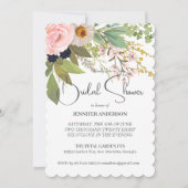 春ガーデンフローラブーケブライダルシャワー 招待状 (正面)