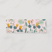 春ガーデンフローラ植物模様ソフトピンク スキニー名刺 (裏面)