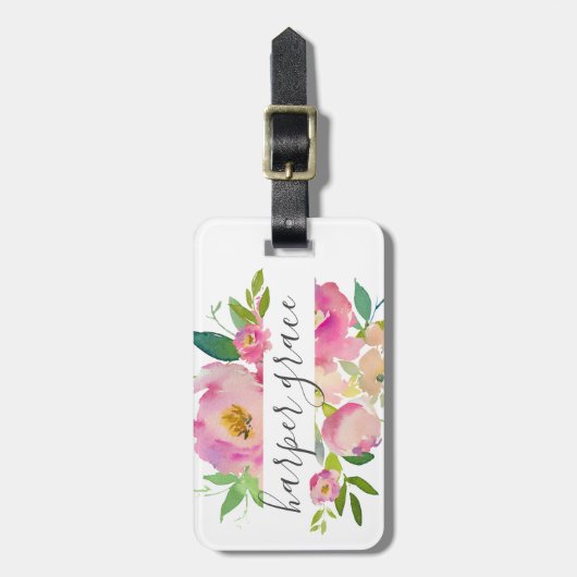 春ガーデンフローラ パーソナライズされた ラゲッジタグ (正面縦)