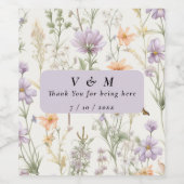 春ガーデンブルーピンクイエローラベンダー ワインラベル (シングルラベル)