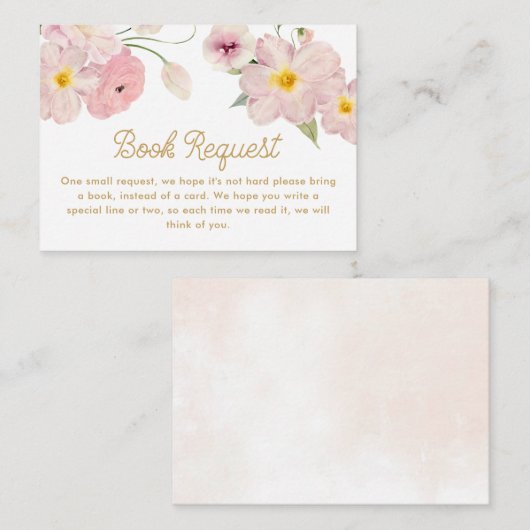 春ガーデンベビーシャワーブックベビー エンクロージャーカード (正面/裏面)