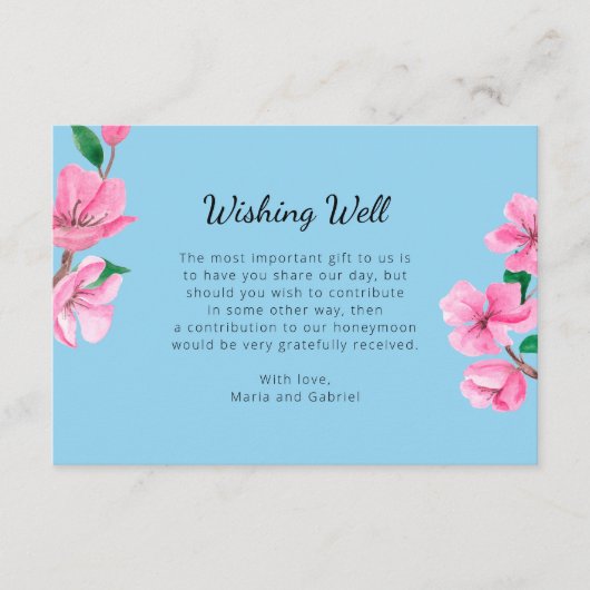 春ガーデンボタニックウィングウェル庭園の結婚式 エンクロージャーカード (正面)