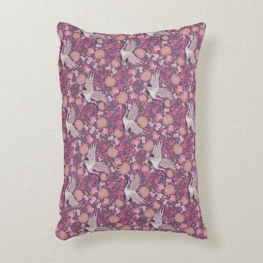 春ガーデンマザーズデイアジアンクレーンファ中国のイル アクセントクッション (正面(垂直))