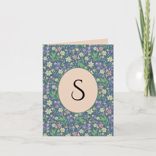 春ガーデンマザーズデイダフォジルクロキュース ノートカード (正面)