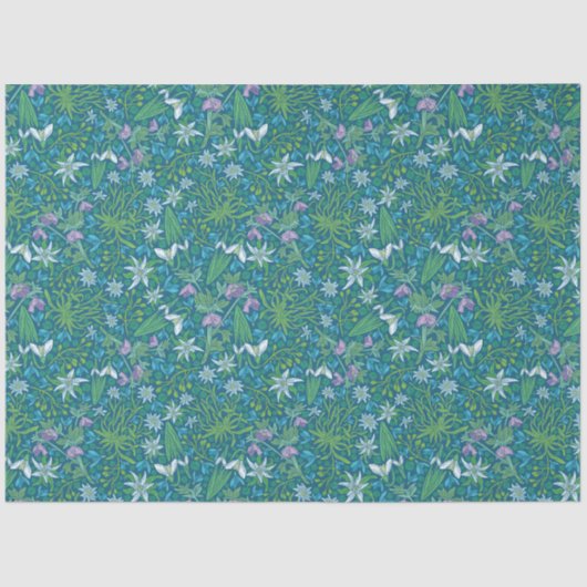 春ガーデンマザーズデイブルーパープルホワイト 薄葉紙 (正面)