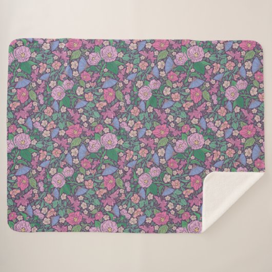 春ガーデンマザーズデイポピー日本のズファン シェルパブランケット (正面(横))