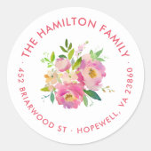 春ガーデンラウンド差出人住所ラベル ラウンドシール (正面)