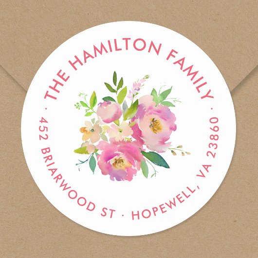 春ガーデンラウンド差出人住所ラベル ラウンドシール