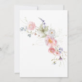 春ガーデンワイルドフラワーピンク結婚ホワイト 招待状 (裏面)