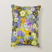 春ガーデンワイルドフラワーフローラルパターン アクセントクッション (裏面(縦))