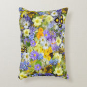 春ガーデンワイルドフラワーフローラルパターン アクセントクッション (正面(垂直))