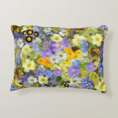 春ガーデンワイルドフラワーフローラルパターン アクセントクッション (裏面)