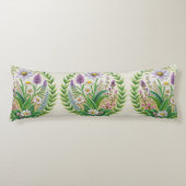 春ガーデン刺繍枕デザインカモミール ボディピロー (正面)