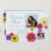 春ガーデン卒業ツインフォト 招待状 (正面/裏面)