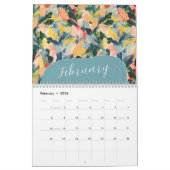 春ガーデン抽象芸術絵を描フローラ2025 カレンダー (2月 2026)