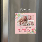 春ガーデン磁気写真誕生のお知らせ マグネット招待状