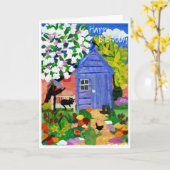 春ガーデン誕生日カード カード (黄色い花)