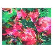 春ガーデン赤面ピンクローズフラワーズ開花 テーブルクロス (正面(横))