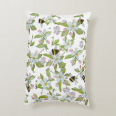 春ガーデン開花と（昆虫）マルハナバチ アクセントクッション (裏面(縦))