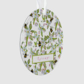 春ガーデン開花と（昆虫）マルハナバチ オーナメント (正面)