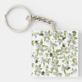 春ガーデン開花と（昆虫）マルハナバチ キーホルダー