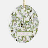 春ガーデン開花と（昆虫）マルハナバチ セラミックオーナメント (右)