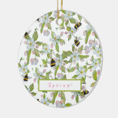 春ガーデン開花と（昆虫）マルハナバチ セラミックオーナメント (左)