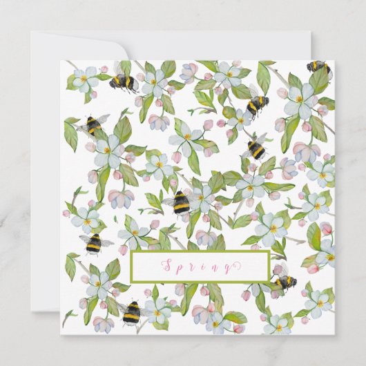 春ガーデン開花と（昆虫）マルハナバチ 招待状 (正面)