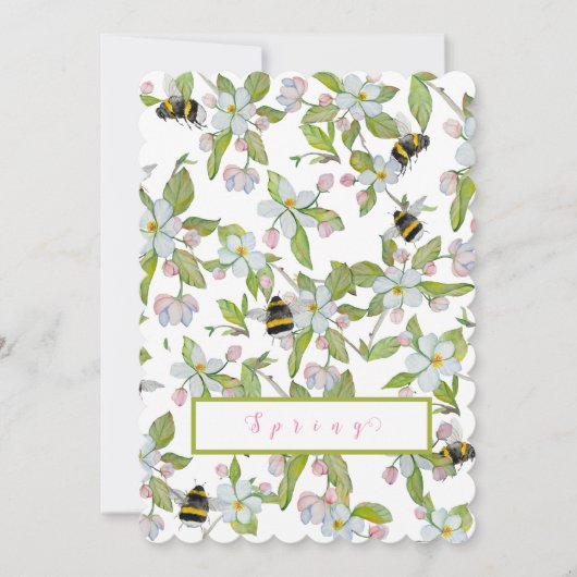 春ガーデン開花と（昆虫）マルハナバチ 招待状 (正面)