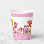 春ガーデン開花 紙コップ (正面)