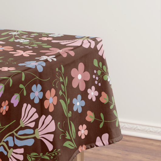 春ガーデン（チョコレートブラウン背景） テーブルクロス (インサイチュ)