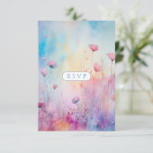 春ガーデンSweet sixteenブルーピンクラベンダー 出欠カード (スタンド正面)