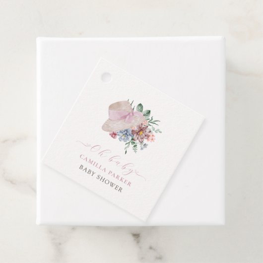 春ガールガーデンハットベビーシャワーウェルカムサイン フェイバータグ (インサイチュ)