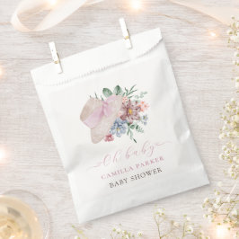 春ガールガーデンハットベビーシャワーウェルカムサイン フェイバーバッグ