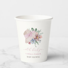 春ガールガーデンハットベビーシャワーウェルカムサイン 紙コップ