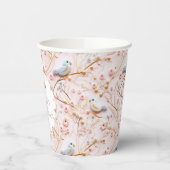春ガールベビーシャワーピンクパーソナライズされたフローラ 紙コップ (左)
