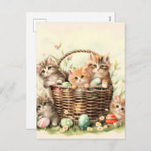 春キッテンイースターバスケット シーズンポストカード (正面/裏面)