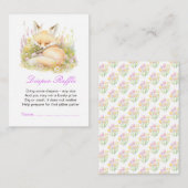 春キツネベビーシャワーおむつラッフル エンクロージャーカード (正面/裏面)