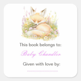 春キツネベビーシャワー スクエアシール