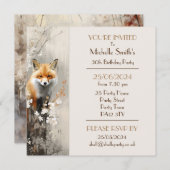 春キツネ誕生日パーティー 招待状 (正面/裏面)