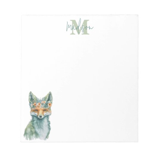 春キツネ2カスタムメモ帳 ノートパッド (正面)