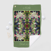 春クラボルの花の抽象芸術 ゴルフタオル (インサイチュ)